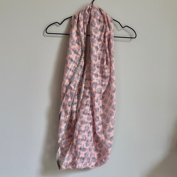 NWT J Jill Light Pink Block Print Infinity Scarf - Picture 1 of 5